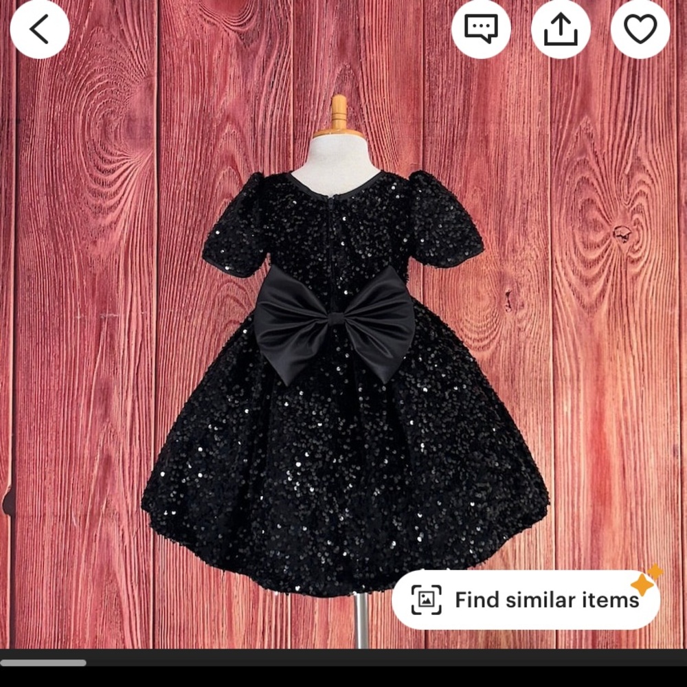 4t black sequin dress